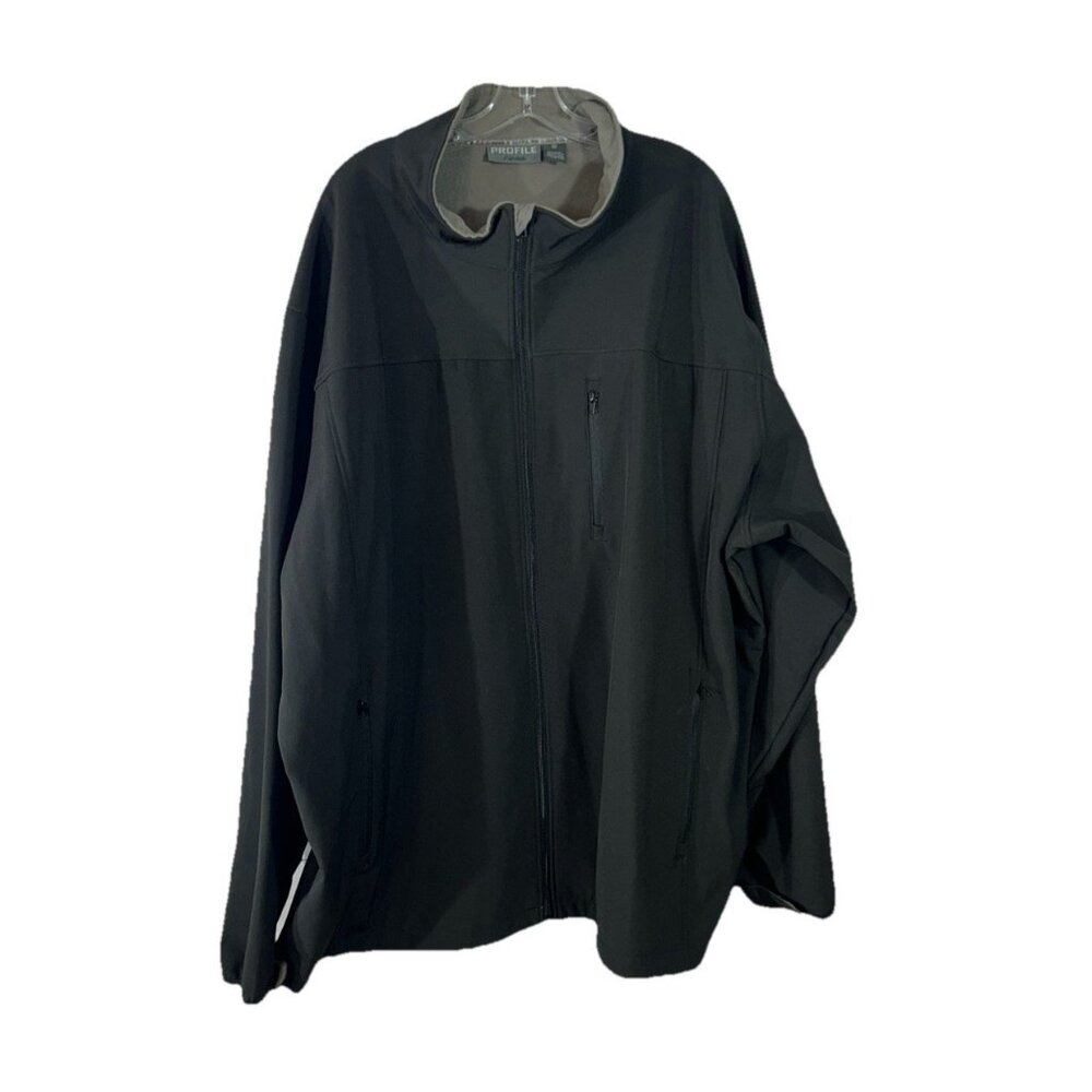 Profile Lifestyle Mens Size 5X Lightweight Fleece Black Soft Shell Zip Up Jacket